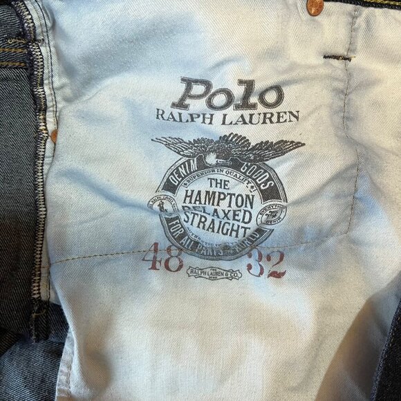 Polo Ralph Lauren Men's Hampton Relaxed Straight Jeans 48x32 Dark Wash Denim - Picture 6 of 9